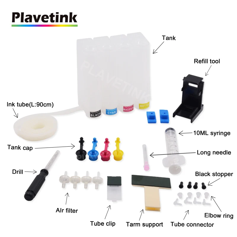 Plavetink СНПЧ набор чернил для hp 350 351 XL картридж Photosmart C4380 4480 4580 4270 4275 4483 5283 4348