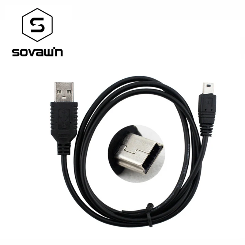 Sovawin 75 см 5-булавочный мини USB кабель для быстрой зарядки передачи и синхронизации данных передачи шнуры для катания на коньках Спорт MP3 MP4 гарнитура камерой