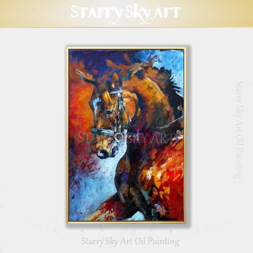 Professional Painter Handpainted Wall Art Horse Acrylic Painting on