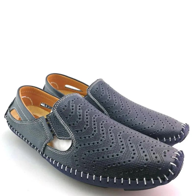 Мужские, большого размера сандалии из натуральной кожи супер мягкие летние дышащие Повседневное мужские прогулочные сандалии летние туфли-мокасины; обувь для вождения; AD-16