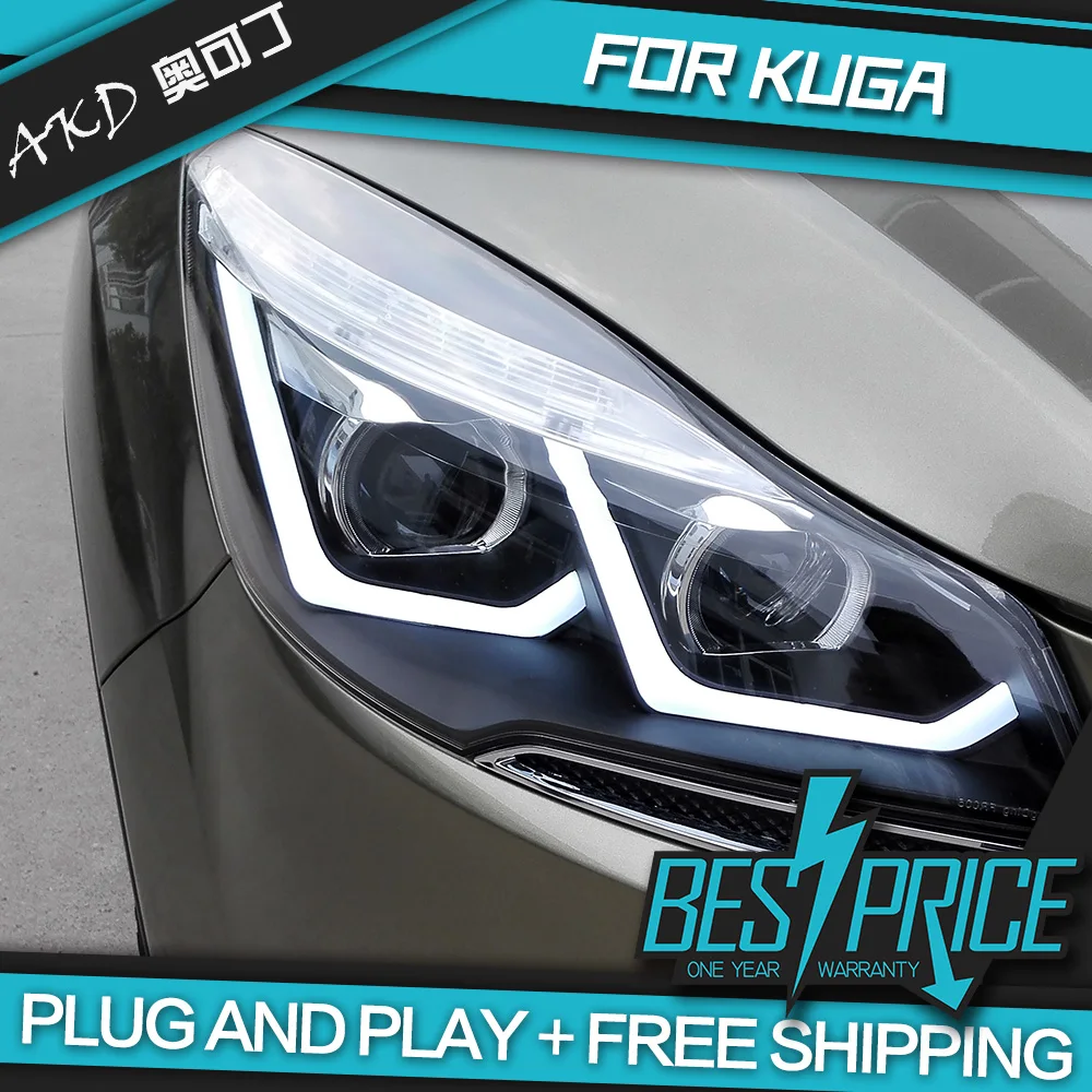 Автомобильный Стайлинг для Kuga Escape фары 2013 светодиодные DRL динамический сигнал Hella