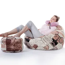 Большой размер татами beanbag Кресло-мешок bean bag Диван размер 90*110 см с подножка