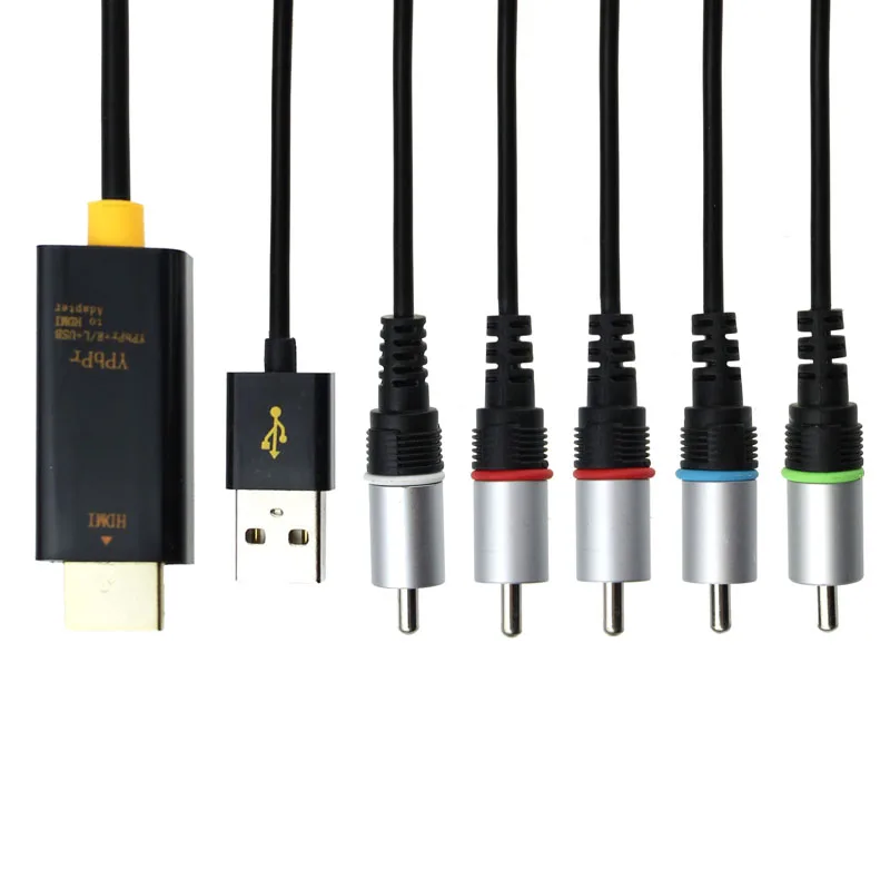 YPbPr + AUDIO Component To HDMI Cable Adapter Converter For HDTV 1080P 1080I 720P TV PC HD USB Cable Device QIY20 D3S