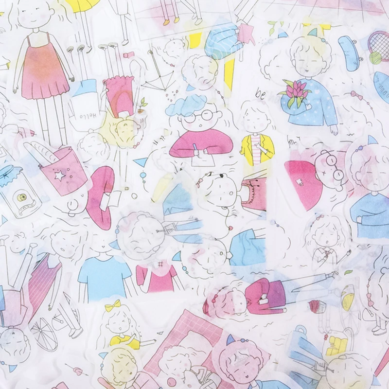 

XINAHER 45pcs/lot boys girls series Stickers Daily Life Scrapbook Paper Deco Girl Fashion Scrapbooking Sticker