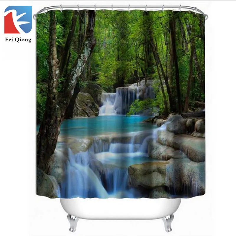 

Feiqiong Mildew Resistant Fabric Shower Curtain Waterproof/Water-Repellent Antibacterial, 72x72 - Polyester