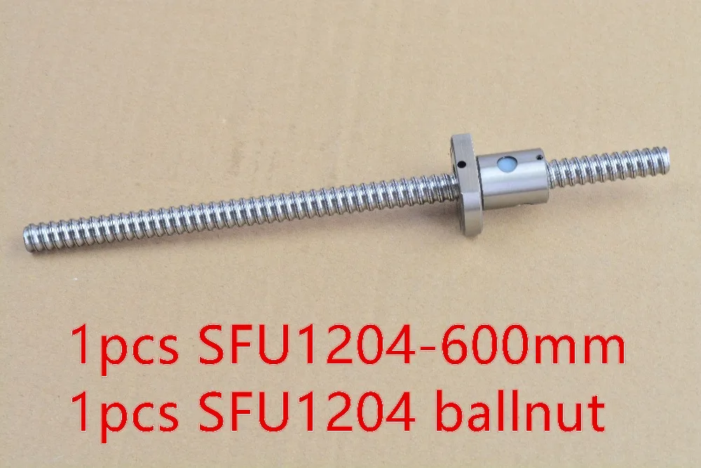 Диаметр шарового винта 12 мм RM1204 длина 600 plus SFU1204 шариковая гайка CNC DIY резная машина