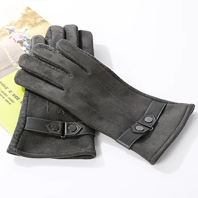 Женские мужские велосипедные перчатки зимние с сенсорным экраном бархатные теплые Windstop luva ciclismo велосипедные перчатки для вождения походные перчатки eldiven - Цвет: Grey