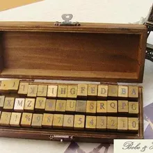 42 шт./компл. креативные буквы и штамп с номером Набор/деревянная коробка/Декоративные DIY работы/Скрапбукинг