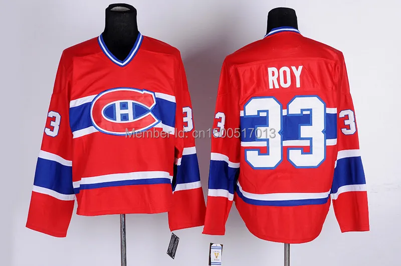 New Cheap Montreal Canadiens 33 Patrick Roy Ice Hockey Jersey,Red White Throwback,Stitched logos,Accept Mix Order,Free Shipping Red.jpg