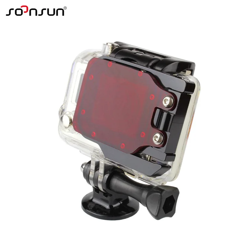 SOONSUN красный подводный корпус Объективы для подводной съемки цветной фильтр GoPro