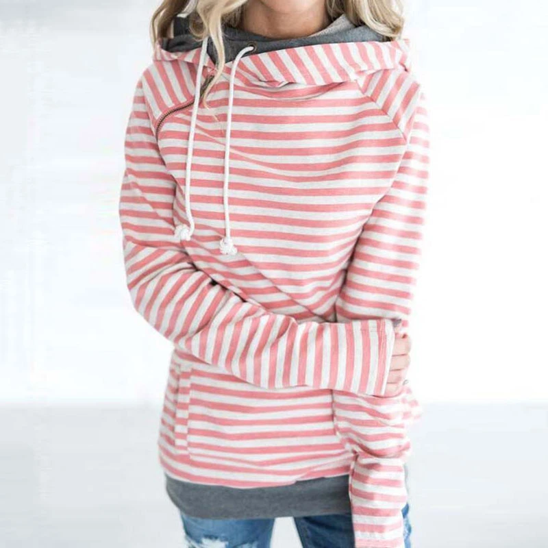 striped zip hoodie