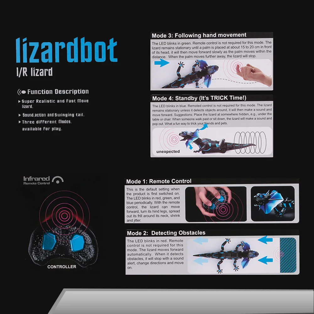 9918-4-Modos-de-Controle-Remoto-Infravermelho-Animais-Lagarto-Lizardbot-RC-RC-Brinquedos-para-As-Crian