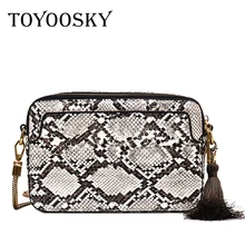 TOYOOSKY Snake Flap Bag For Women Fashion Shoulder Bag Small Chain Messenger Crossbody Bag Serpentine Leather Crossbody Bag TOYOOSKY Snake Flap Bag For Women Fashion Shoulder Bag Small Chain Messenger Crossbody Bag Serpentine Leather Crossbody Bag