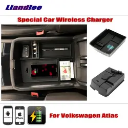 Liandlee для Volkswagen VW Atlas 2018 ~ 2017 специальный автомобиль беспроводной зарядное устройство подлокотник хранения iPhone телефона Android батарея