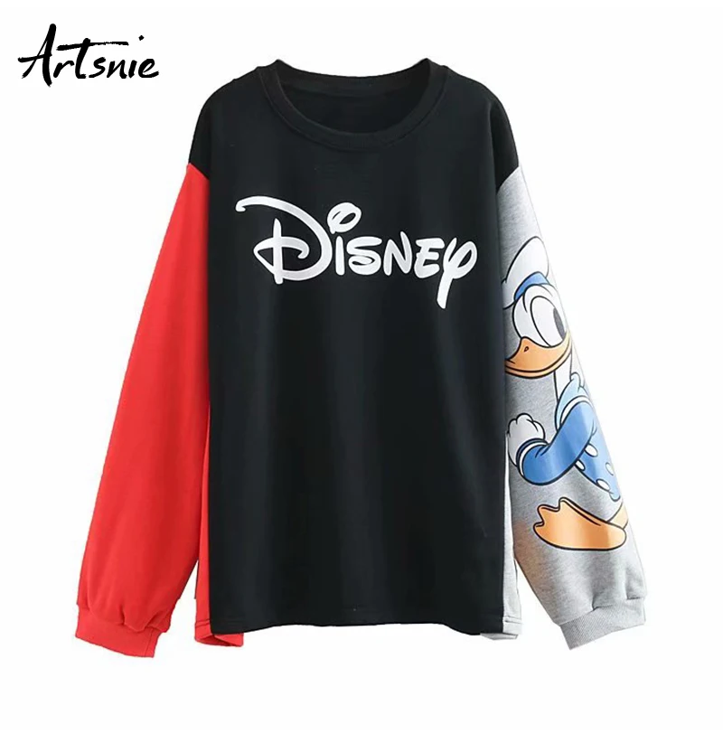 Artsnie streetwear cartoon print women sweatshirt spring 19 oversized hoodie o neck long sleeve knitted casual sweatshirts 8 knitted casual sweatshirts cartoon print women hoodie long sleeve