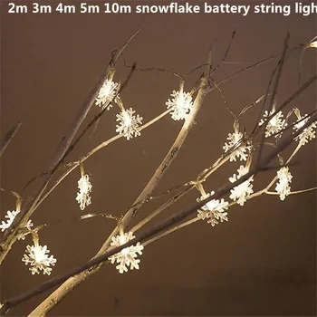 

2m 3m 4m 5m 10m snowflake 3AA battery led string lights Operated holiday decoration lamp Festival Christmas outdoor lighting
