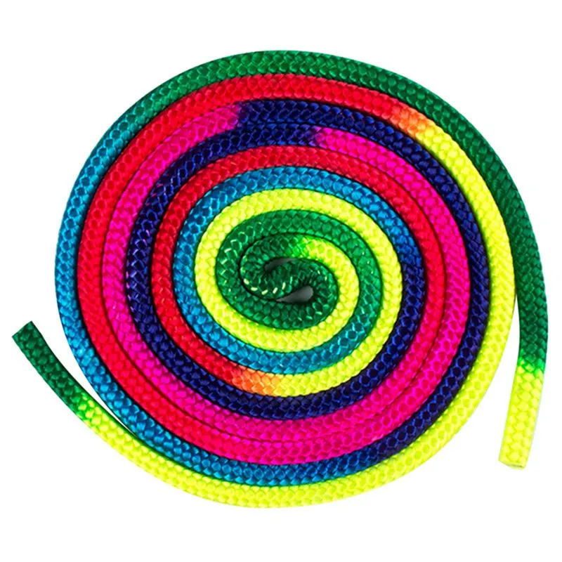 Радужная цветная веревка для художественной гимнастики, прочная веревка для соревнований по художественным тренировкам, Спортивная веревка для гимнастики 1