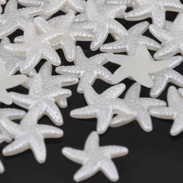 

100pcs Beige Color Star Flatback Imitational Pearl Flower Scrapbooking Beads Embellishment DIY Jewelry Fittings