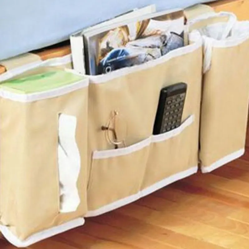 Bedside Organizer Hanging Storage Bag Holder 5 Pockets For Bed Rails