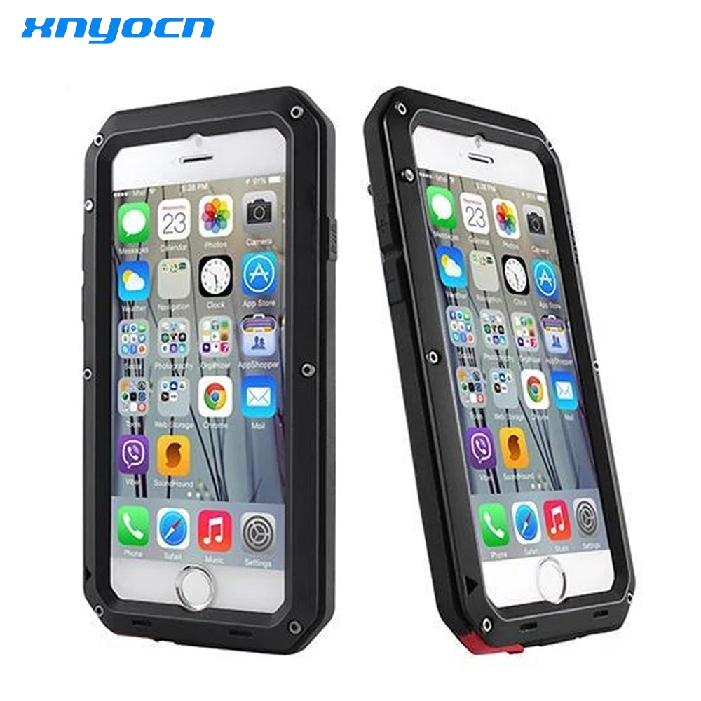 imágenes para Doom Armor Dirt Choque A Prueba de agua de Metal De Aluminio de lujo Caja Del Teléfono Celular para el iphone SE 4 4S 5 5S 6 6 S Plus Caso 5C + Templado vidrio imágenes para Doom Armor Dirt Choque A Prueba de agua de Metal De Aluminio de lujo Caja Del Teléfono Celular para el iphone SE 4 4S 5 5S 6 6 S Plus Caso 5C + Templado vidrio