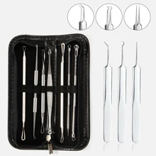 10 шт./компл. инструмет для удаления черных точек инструменты Пинцет из нержавеющей стали комедонов прыщи, акне угрей пятен удаление акне комплект для ухода за лицом
