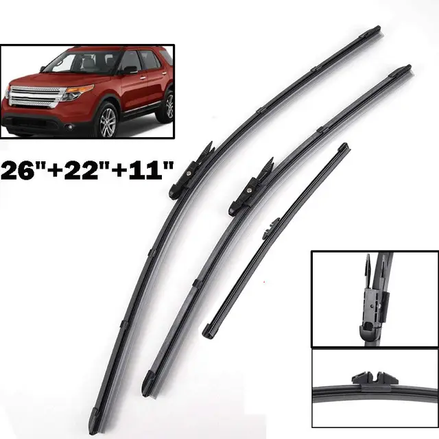 Front Rear Window Set Windshield Wiper Blades Fit For Ford Explorer Front Rear Window Set Windshield Wiper Blades Fit For Ford Explorer 2017 Refill Genuine Soft Flat Advantage