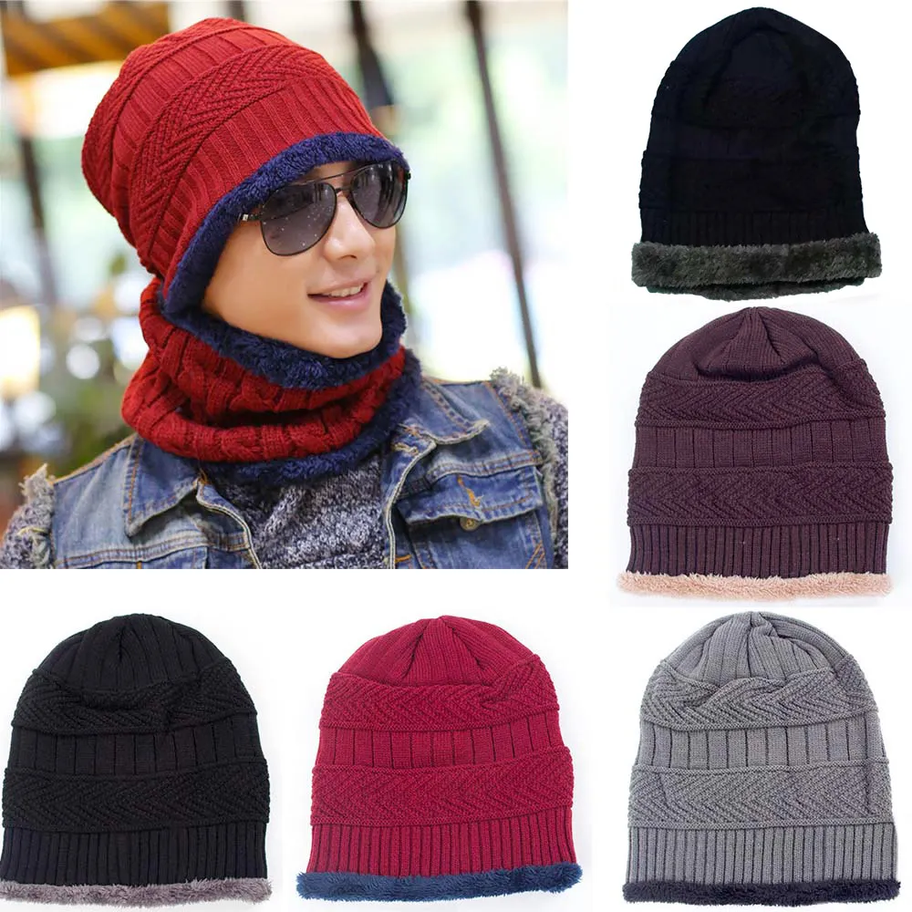 SDPRUS 1PC Winter Knitted Hat Ski Windproof Fleece Plush Thicken Warm Cap Unisex For Outdoor Accessories 5 colors | Спорт и