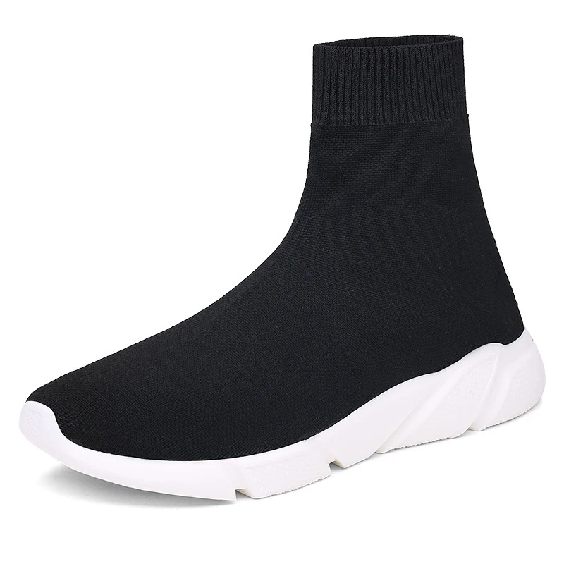 Bomlight/размер 47; высокие эластичные тканевые туфли для пары; мужские кроссовки; мужские носки; кроссовки; мужские теннисные туфли на толстой подошве; Masculino Adulto - Цвет: Black F
