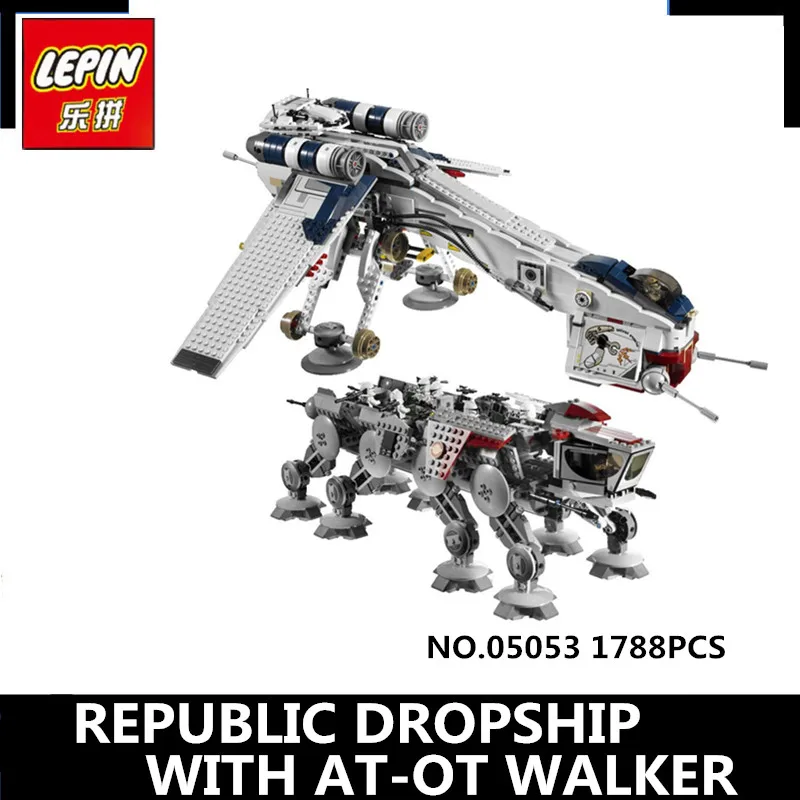

IN STOCK Lepin 05053 1788Pcs New Genuine Star plan The Republic Dropship Set Building Blocks Bricks Children Toys 10195