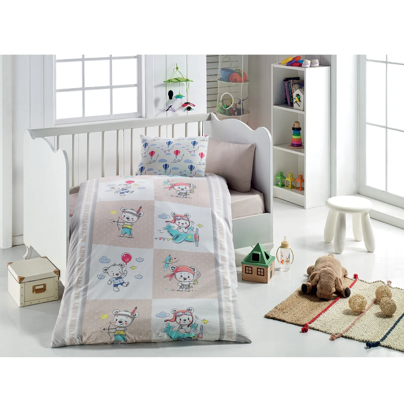 Ebebek Little Dreams набор пододеяльников с рисунком плюшевого мишки, триммер Dream - изображение