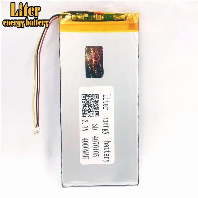 Вилка 1,0-4 P 4070105 оптовая цена 3,7 v 4000mah lipo батарея в аккумуляторных батареях с полной емкостью