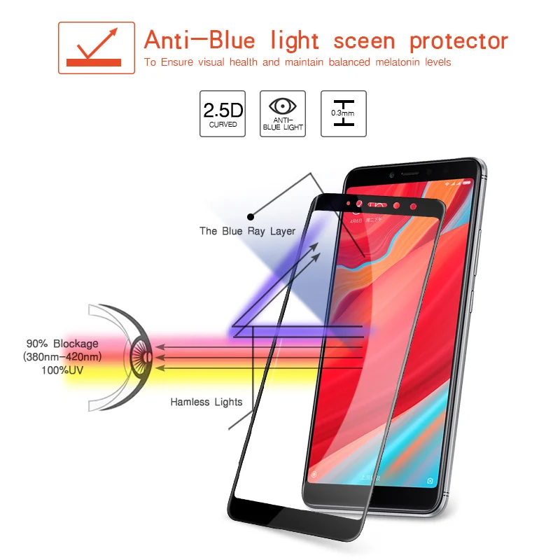 Защитное стекло для Xiaomi Redmi S2, закаленное стекло, пленка, полное покрытие, защита экрана на Ksiomi Xiami Xiomi redme s2 2s