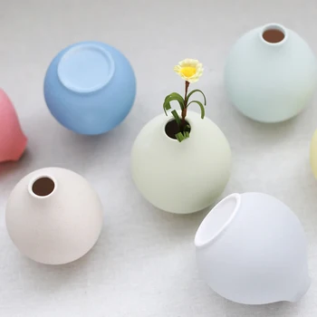 

Europe Modern Pink blue yellow Artificial Flower Ceramic Vase Floret Bottle Fashion Desktop Decorative Flowers Vases