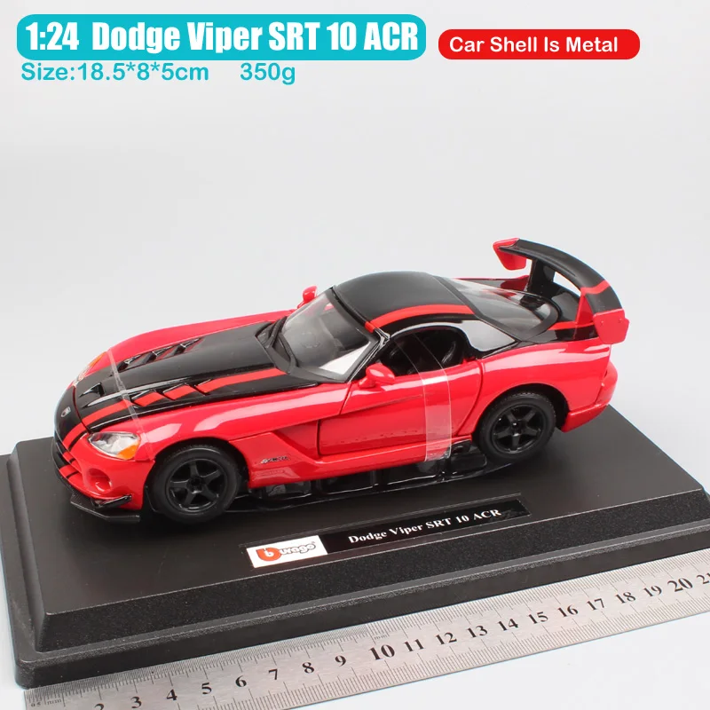 Детские 1:24 Масштаб BBurago Dodge Viper SRT 10 ACR красный Дорожный гонщик супер автомобиль спортивный литье под давлением модель миниатюрный автомобиль игрушка для детей