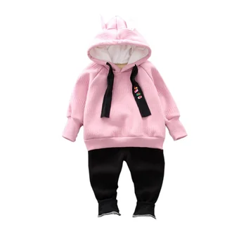

Toddler Girl Clothes Set Winter Long Sleeve Baby T-Shirt Hooded+Pants 2PCS Kids Clothes Warm