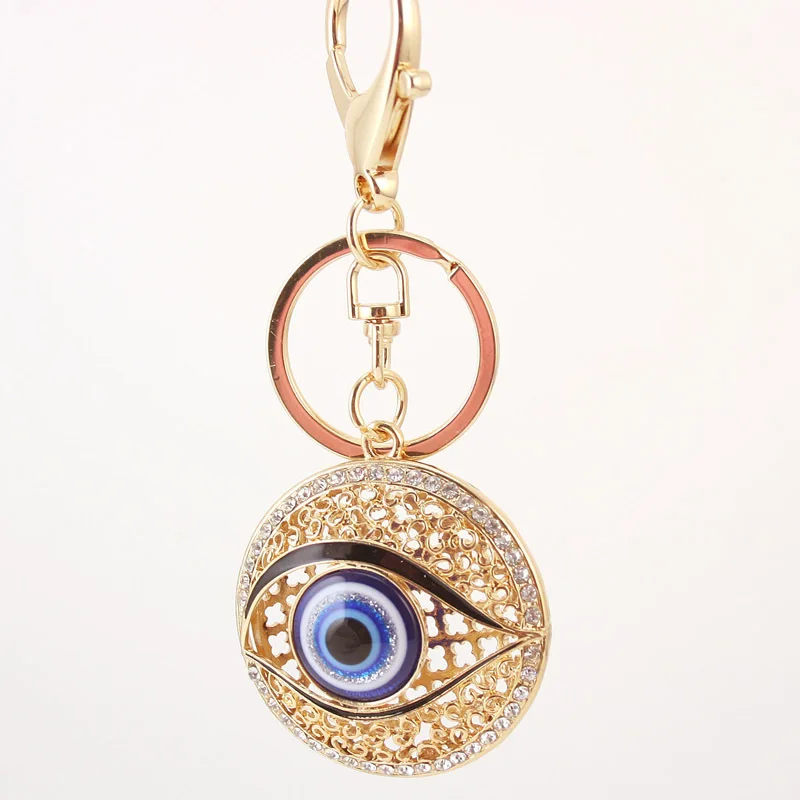 Metal Crystal Evil Eye Key Ring Unisex Keyring Brand Keychain Chaveiros feminino carro porta chaves para carro llaveros PWK0383