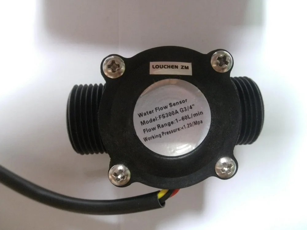 LOUCHEN ZM G3/4" Flow Sensor +DigitalLCD Display Flowmeter Quantitative Control 1-60L/min + power Adapter