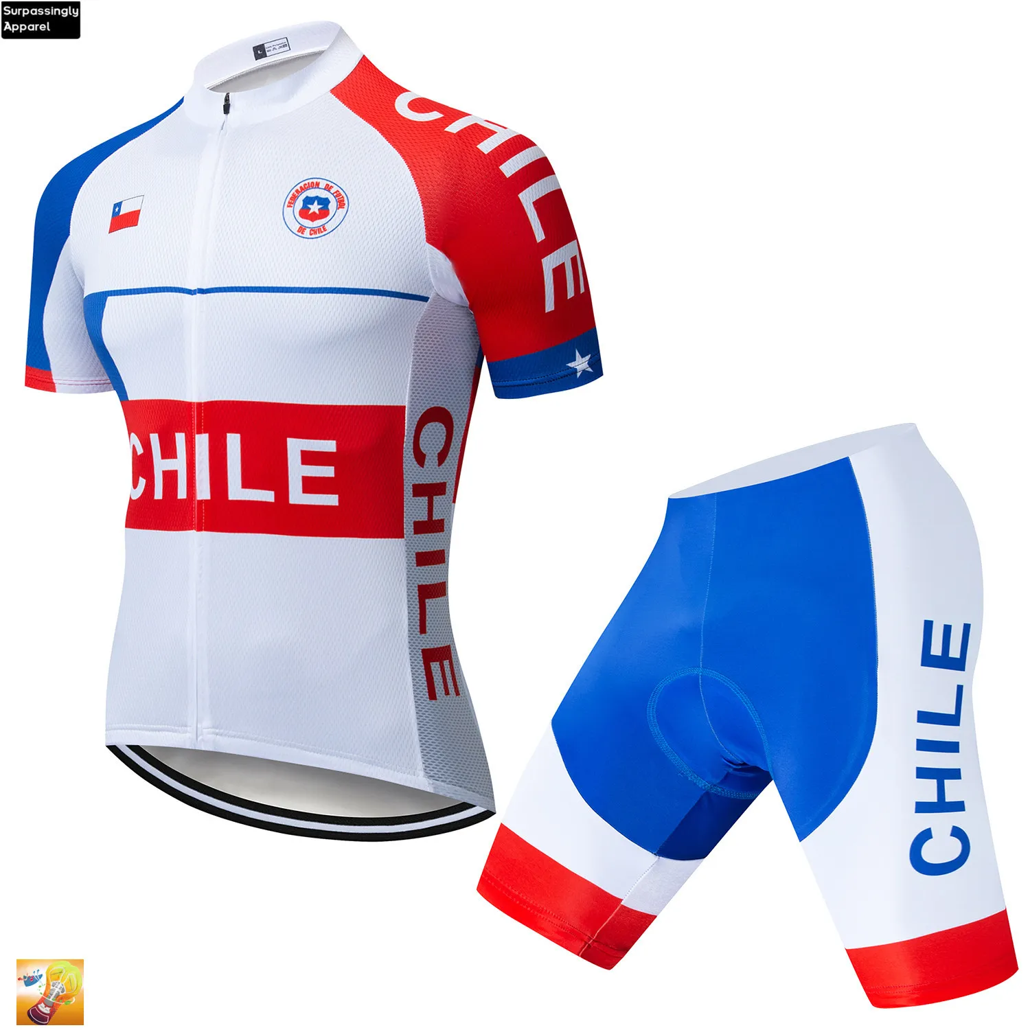 2019 Белый Классический Pro Team Chile летний комплект велосипедной одежды для