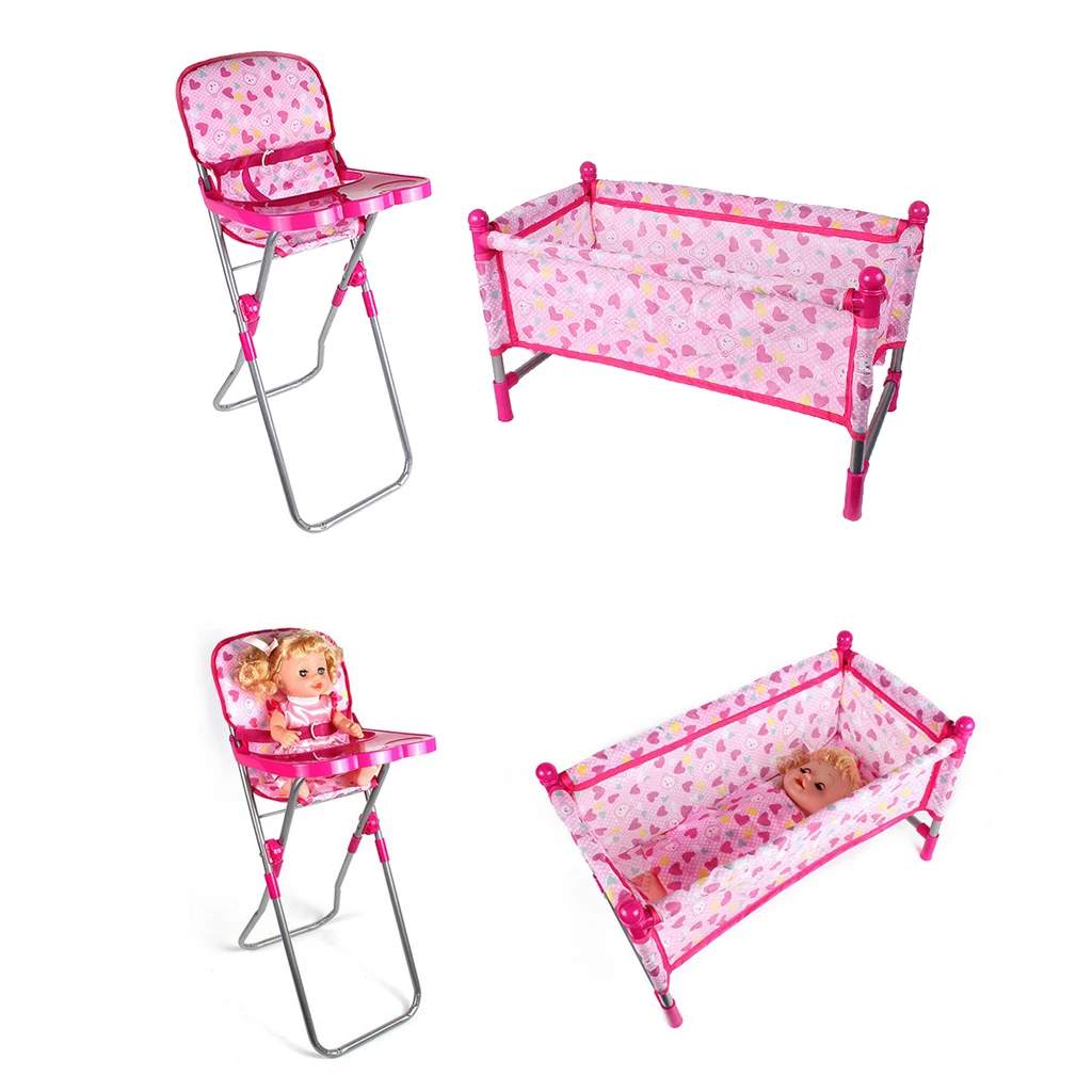 

Baby Dining High Chair Bed Furniture Toy For 9-12' Reborn Doll Mellchan Doll