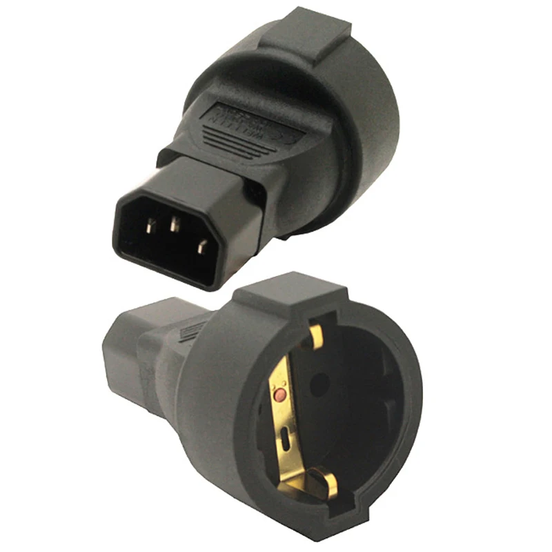

1PC Power Plug Adapter IEC 320 C14 to EU European German Female Power Adapter For PDU UPS IEC320 Germany French female socket