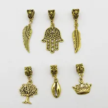 6 шт./упак., золотистые, разные 6 стилей, шармы, коса для волос, dread dreadlock, бусины, клипсы, манжеты кольца, ювелирные изделия, аксессуары для дредов