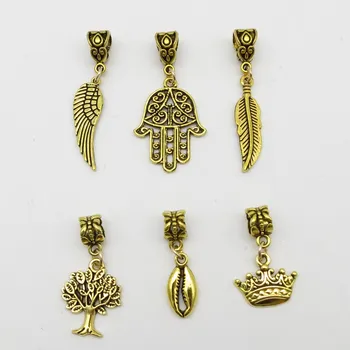 

6Pcs/Pack Golden viking Charms hair braid dread dreadlock beard beads cuffs rings jewelry for women hair accessories