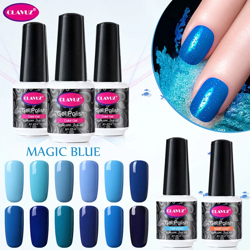 Clavuz 8ml Nail Polish Lacquer Uv Led Lamp Drying Blue Color Top Base Coat Needed Soak Off Gel Nail Led Uv Gel Lak Pick 1 Base Coat Top Base Coatsoak Off Gel Aliexpress