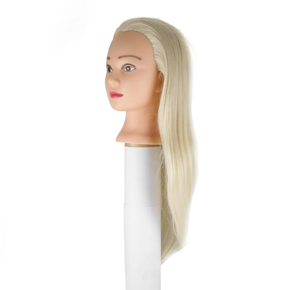 

26 inch Light Golden Training Mannequin Head Hairdressers Dummy Hairstyles Long Hair Dolls Mannequin Head For Practice fashion