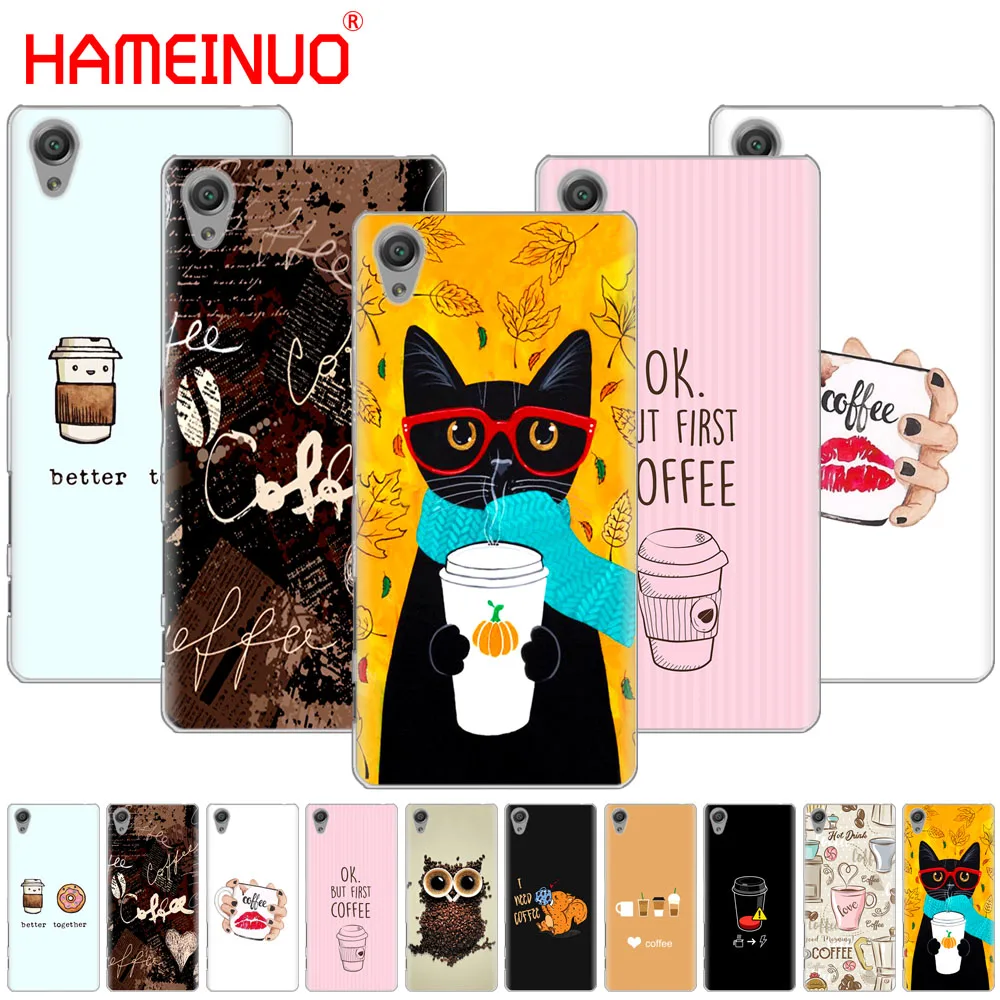 

HAMEINUO Coffee Art Cat Cover phone Case for sony xperia C6 XA1 XA2 XA ULTRA X XP L1 L2 X XZ1 compact XR/XZ PREMIUM