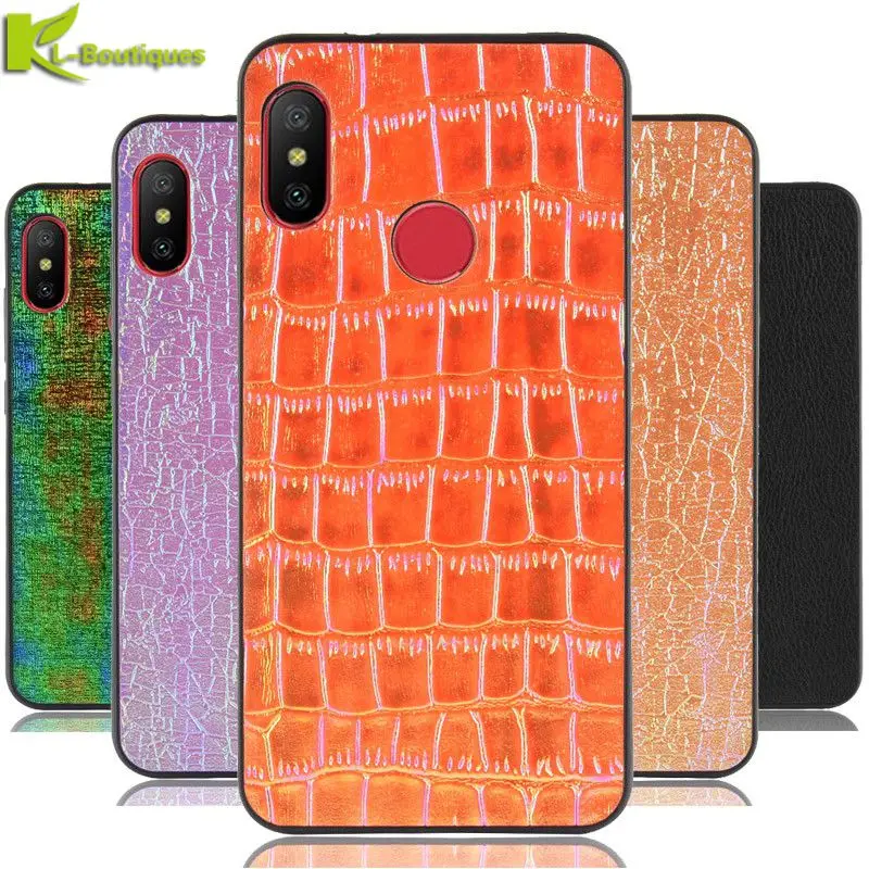 

Xiaomi Mi A2 Lite Case on for Coque Xiomi Xiaomi Mi A2 Lite Phone Cases Luxury Aurora Laser PU Leather Soft Silicone Cover Etui