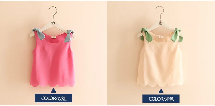 Girls Tops 2018 Summer Cotton Candy Color Orange Black White Blue Yellow Pink Purple Sleeveless O-Neck Chiffon T-Shirt Baby Girl (3)
