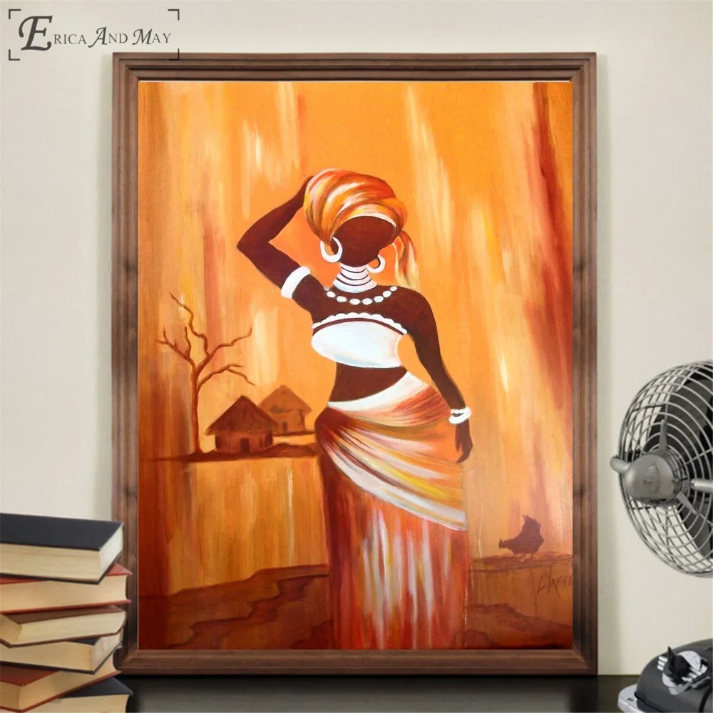 Three African Women Stylish Make Up Modern Art Painting Canvas Print Decorive Wa