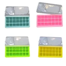 DIY 21 Grid емкости для мороженого лето Силиконовые инструмент для приготовления мороженного коробка с крышкой финансируемый Ice Mold Кухня