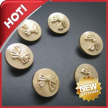 

100pcs/lot Gold Metal Button for Decorative buttons with butterfly knots Very Fashion